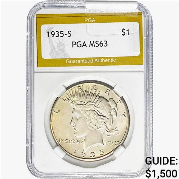 1935-S Silver Peace Dollar PGA MS63
