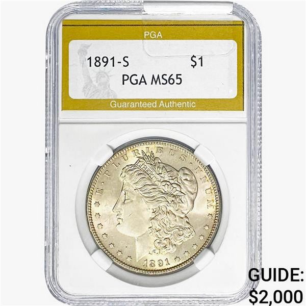 1891-S Morgan Silver Dollar PGA MS65