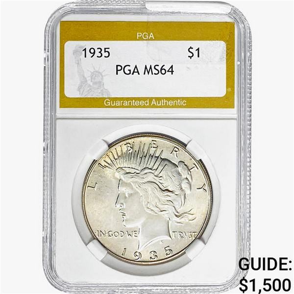 1935 Silver Peace Dollar PGA MS64