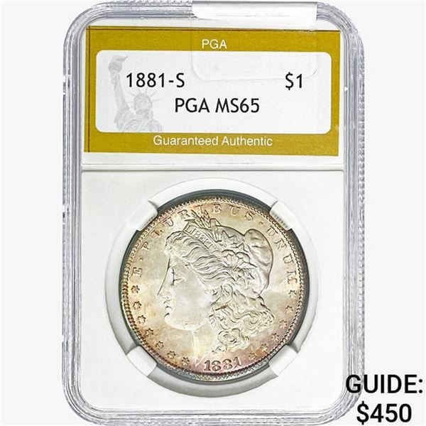 1881-S Morgan Silver Dollar PGA MS65