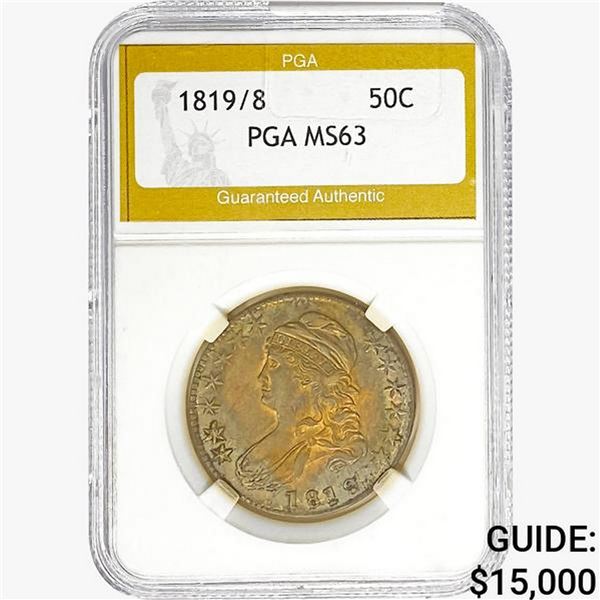 1819/8 Capped Bust Half Dollar PGA MS63
