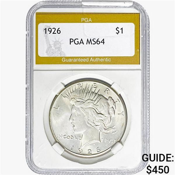 1926 Silver Peace Dollar PGA MS64