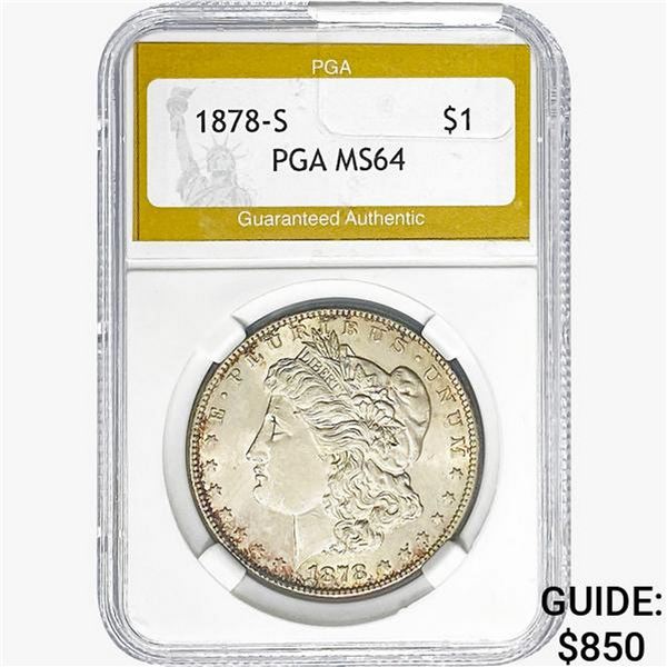 1878-S Morgan Silver Dollar PGA MS64