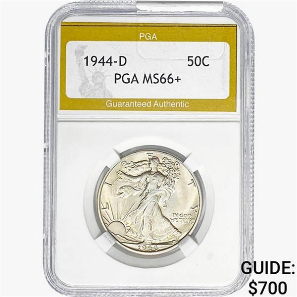1944-D Walking Liberty Half Dollar PGA MS66+