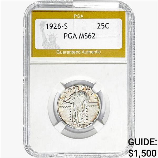 1926-S Standing Liberty Quarter PGA MS62