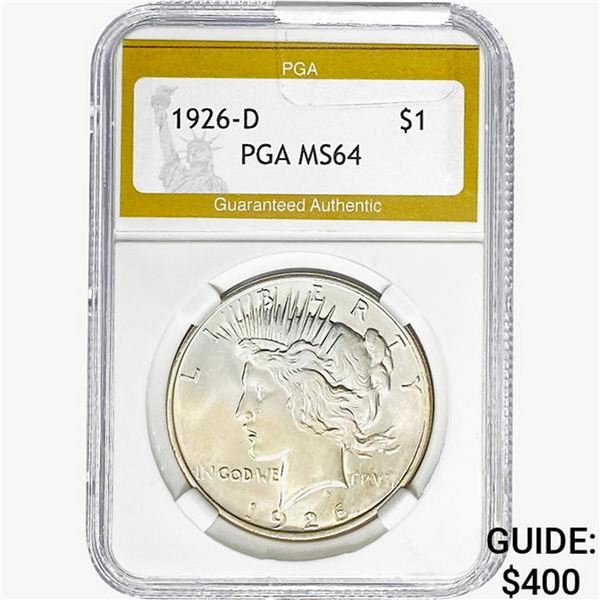 1926-D Silver Peace Dollar PGA MS64