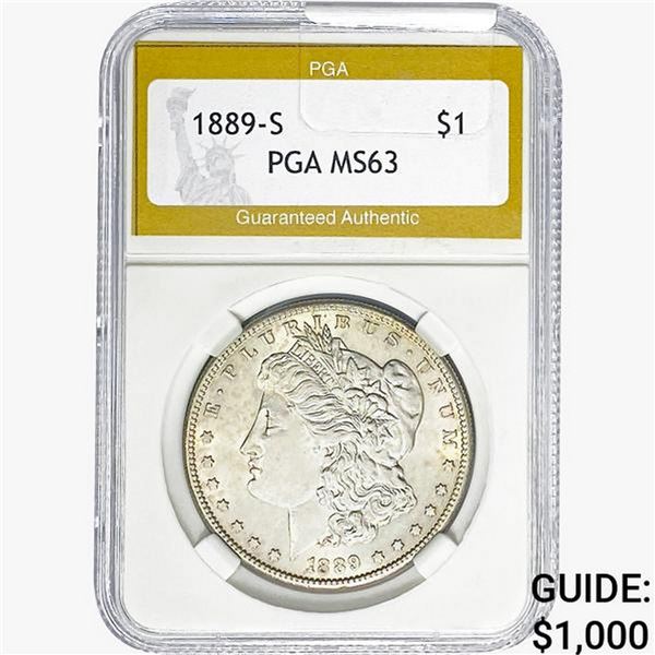 1889-S Morgan Silver Dollar PGA MS63