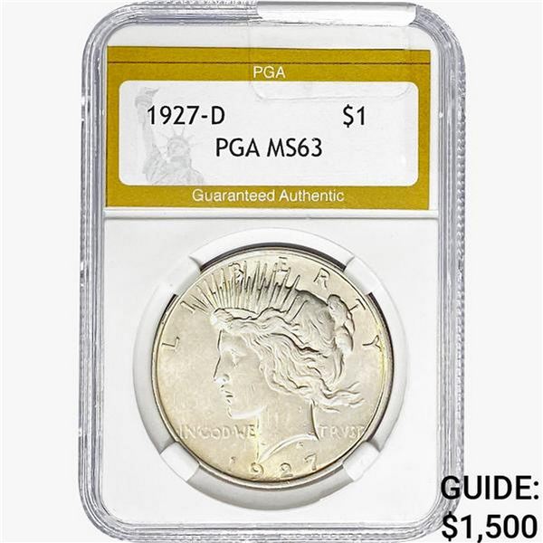 1927-D Silver Peace Dollar PGA MS63