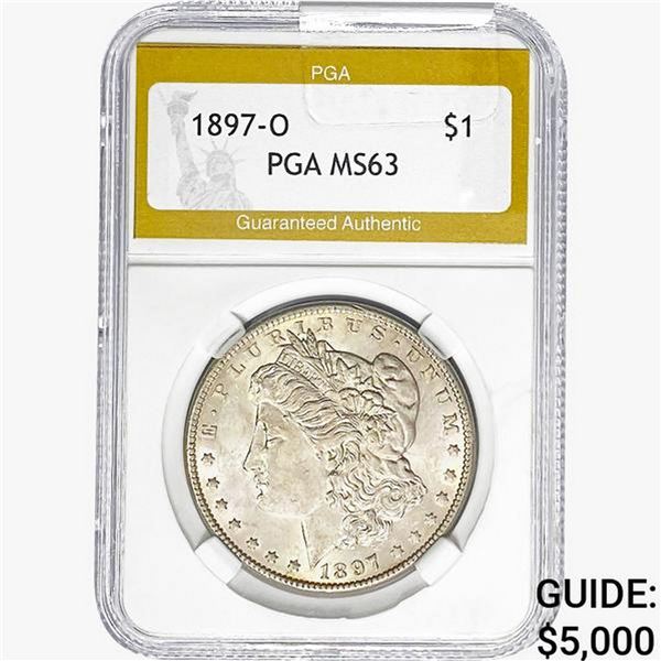 1897-O Morgan Silver Dollar PGA MS63