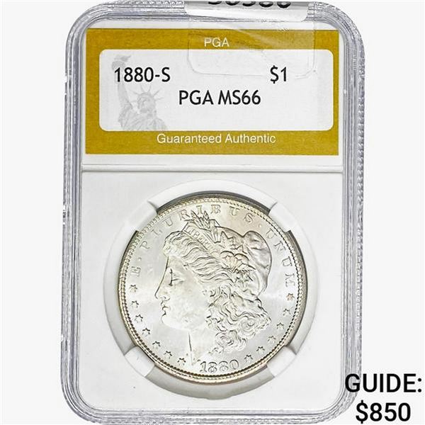 1880-S Morgan Silver Dollar PGA MS66