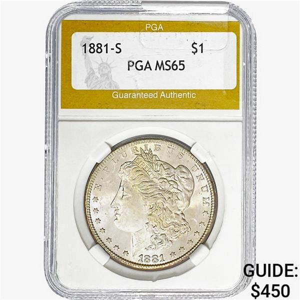 1881-S Morgan Silver Dollar PGA MS65