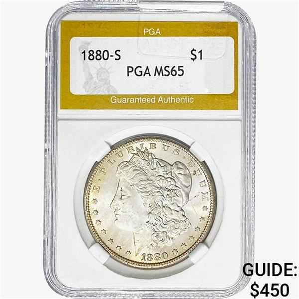 1880-S Morgan Silver Dollar PGA MS65