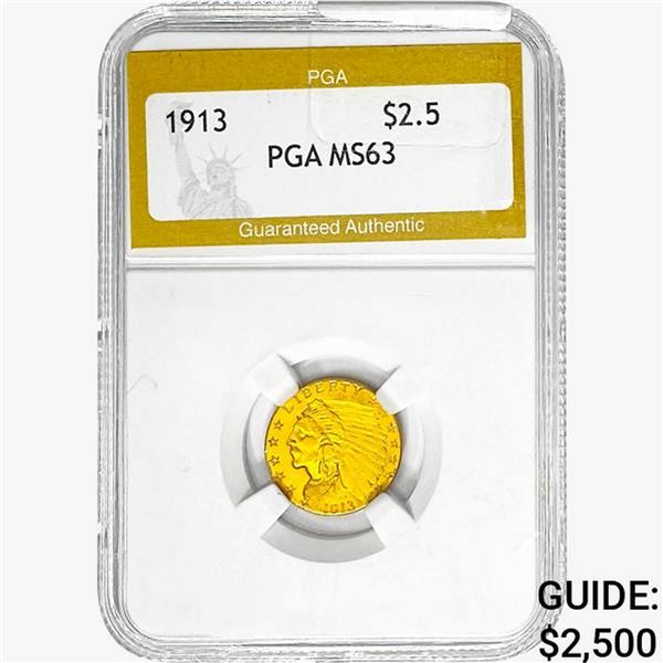 1913 $2.50 Gold Quarter Eagle PGA MS63