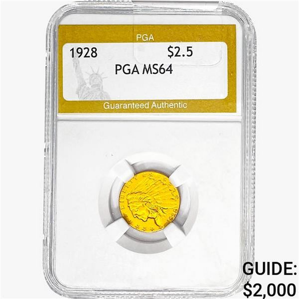 1928 $2.50 Gold Quarter Eagle PGA MS64