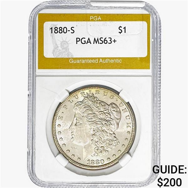 1880-S Morgan Silver Dollar PGA MS63+