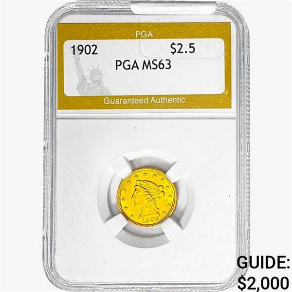 1902 $2.50 Gold Quarter Eagle PGA MS63