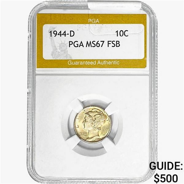 1944-D Mercury Silver Dime PGA MS67 FSB