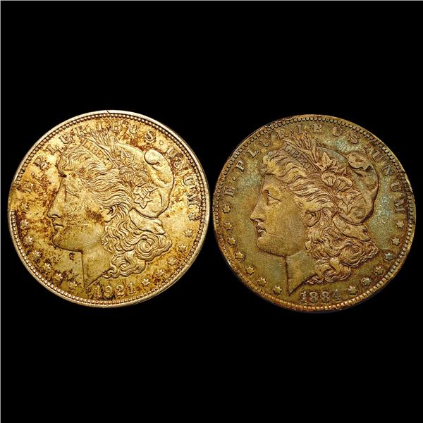 [2] 1884-S&1921 Morgan Silver Dollar UNCIRCULATED