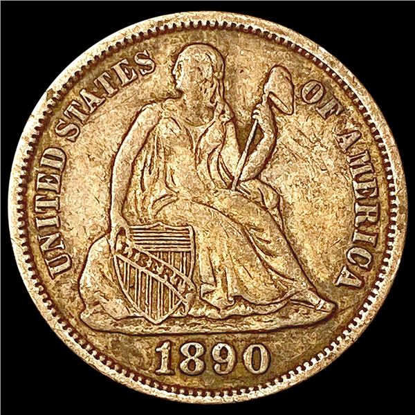 1890 Seated Liberty Dime LIGHTLY CIRCULATED