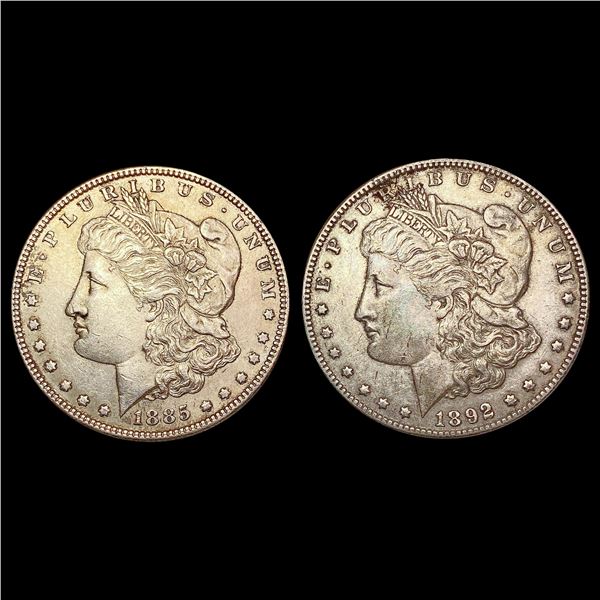 [2] 1885&1892 Morgan Silver Dollar CHOICE AU