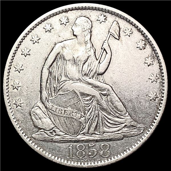 1858-O Seated Liberty Half Dollar CLOSELY UNCIRCULATED