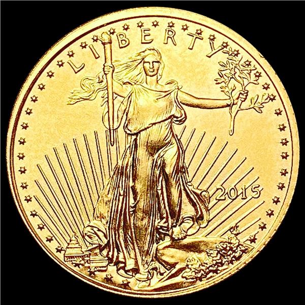 2015 1/10th oz $5 American Gold Eagle SUPERB GEM BU