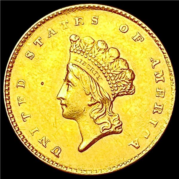 1855 Ty2 Rare Gold Dollar CLOSELY UNCIRCULATED