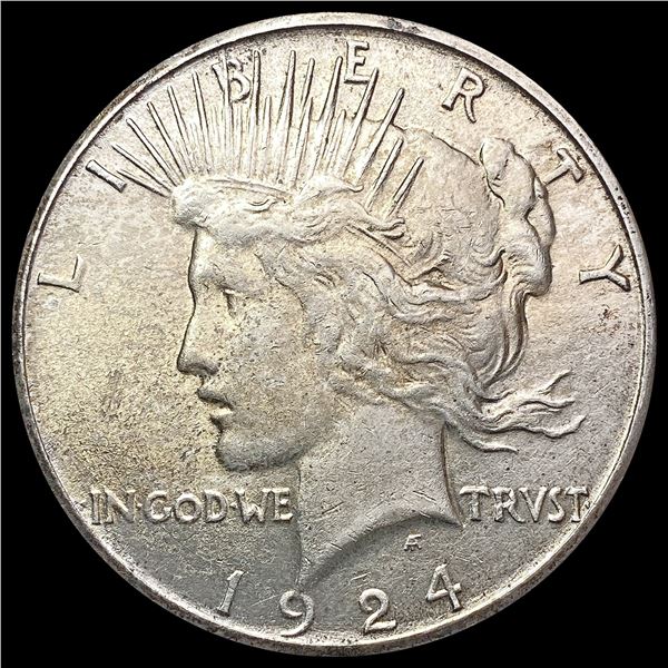1924-S Silver Peace Dollar CHOICE AU