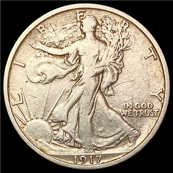 1917-D Walking Liberty Half Dollar CLOSELY UNCIRCULATED