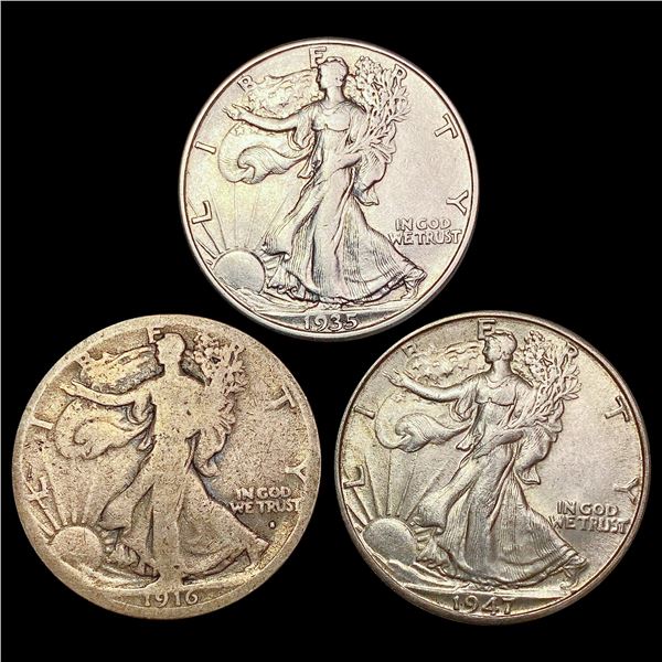 [3] 1916-S-1947-D Walking Liberty Half Dollar HIGH GRADE