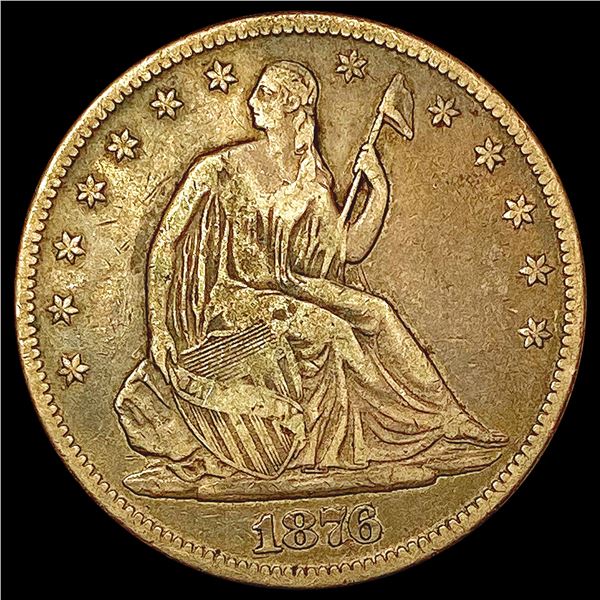 1876-CC Seated Liberty Half Dollar CLOSELY UNCIRCULATED