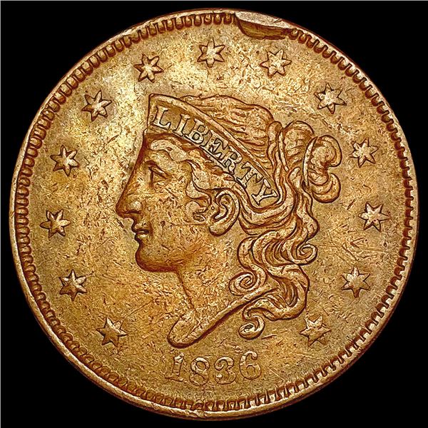 1836 Coronet Head Large Cent CLOSELY UNCIRCULATED