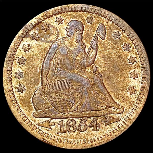 1854 Arrows Seated Liberty Quarter CLOSELY UNCIRCULATED
