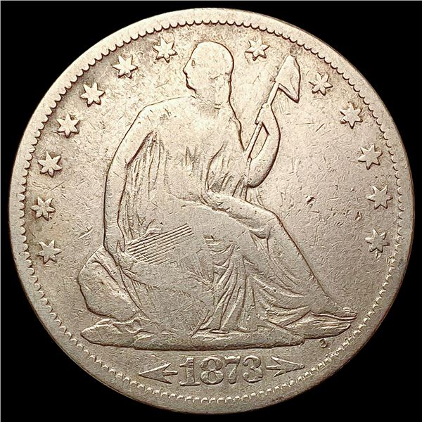 1873 Arrows Seated Liberty Half Dollar NICELY CIRCULATED