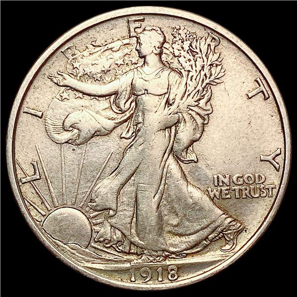 1918-D Walking Liberty Half Dollar LIGHTLY CIRCULATED