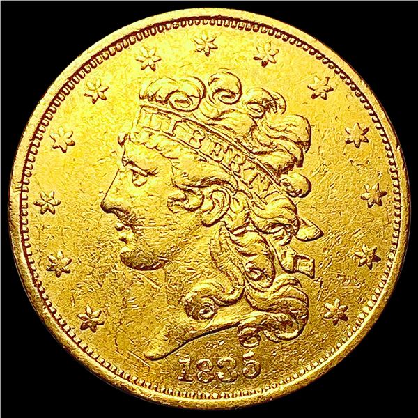 1835 $5 Gold Half Eagle NEARLY UNCIRCULATED