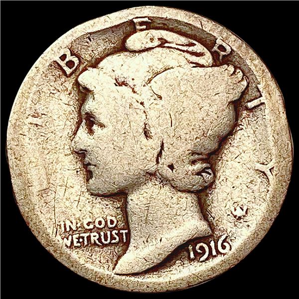 1916-D Mercury Dime NICELY CIRCULATED