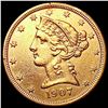 Image 1 : 1907 $5 Gold Half Eagle HIGH GRADE