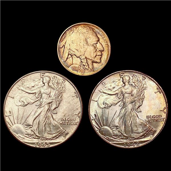 [3] 1913-1945 Varied US Coins 5C-50C UNCIRCULATED