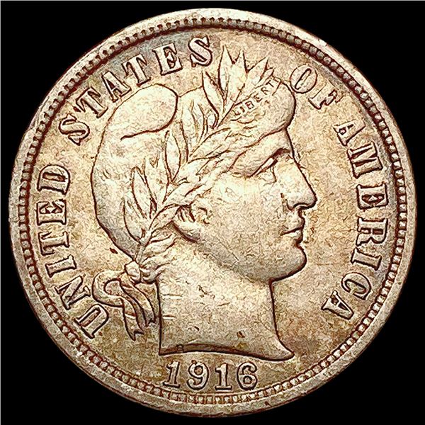 1916 Barber Dime CHOICE AU