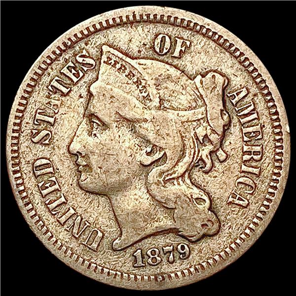 1879 Nickel Three Cent LIGHTLY CIRCULATED