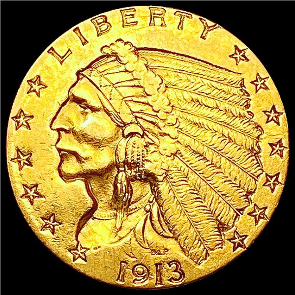1913 $2.50 Gold Quarter Eagle CLOSELY UNCIRCULATED