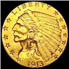 Image 1 : 1913 $2.50 Gold Quarter Eagle CLOSELY UNCIRCULATED