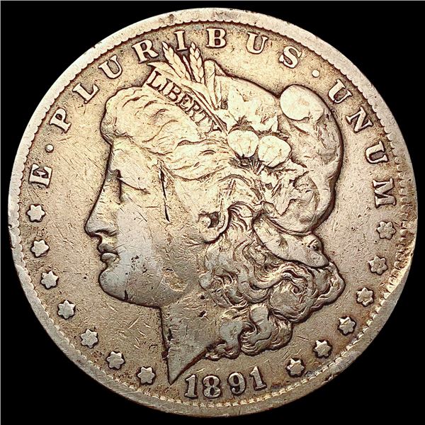 1891-CC Morgan Silver Dollar LIGHTLY CIRCULATED