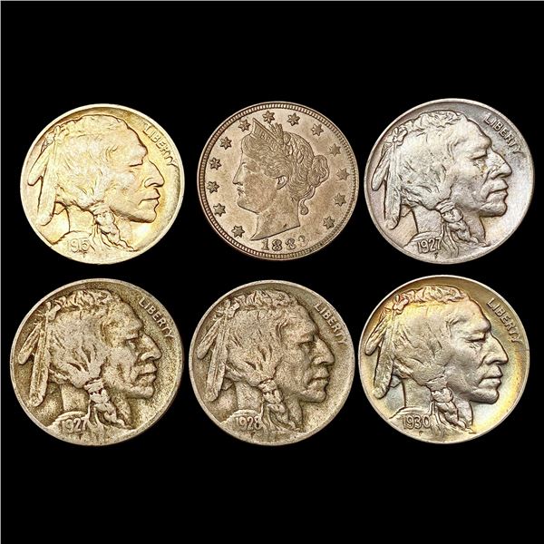 [6] 1883-1930 Varied US Nickels Lot HIGH GRADE