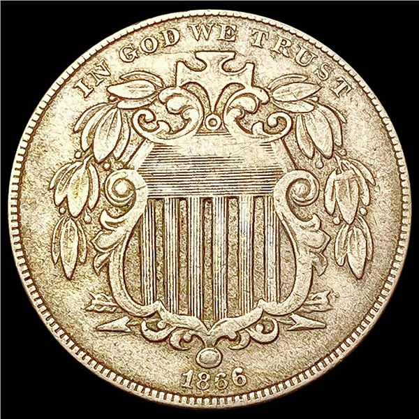 1866 W/Rays Shield Nickel NEARLY UNCIRCULATED