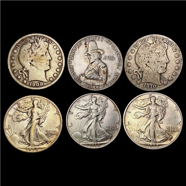 [6] 1908-1936 Varied US Half Dollar Lot HIGH GRADE