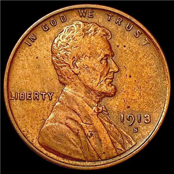 1913-S Wheat Cent CLOSELY UNCIRCULATED