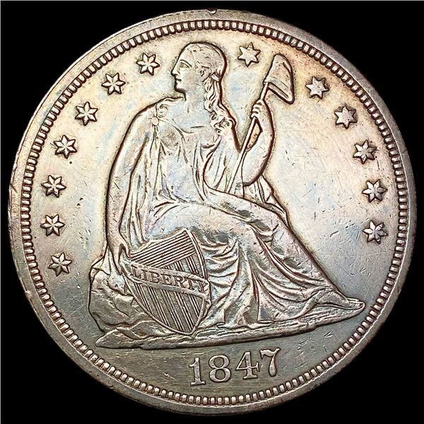 1847 Seated Liberty Dollar CLOSELY UNCIRCULATED