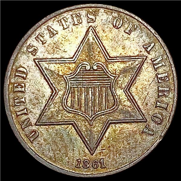 1861 Silver Three Cent UNCIRCULATED